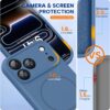 Miracase Magnetic for iPhone 17 Pro Case, Compatible with MagSafe, Integrated Silicone Camera Control Cover, 3.0mm Thicken Shockproof Drop Protection Phone Case for 17 Pro,Glass Blue