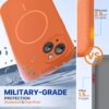 Miracase Magnetic for iPhone 14 Case, [Soft Anti-Scratch Microfiber Lining], Compatible with MagSafe, Liquid Silicone Case Shockproof Drop Protection Phone Case for 14, Orange
