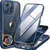 Miracase for iPhone 16 Pro Max Case 6.9'', [Bubble Free] Full-Body Bumper Phone case with Built-in Full Glass Screen &Lens Protector,Compatible with MagSafe,Drop Proof 16 Pro Max Cover,Blue