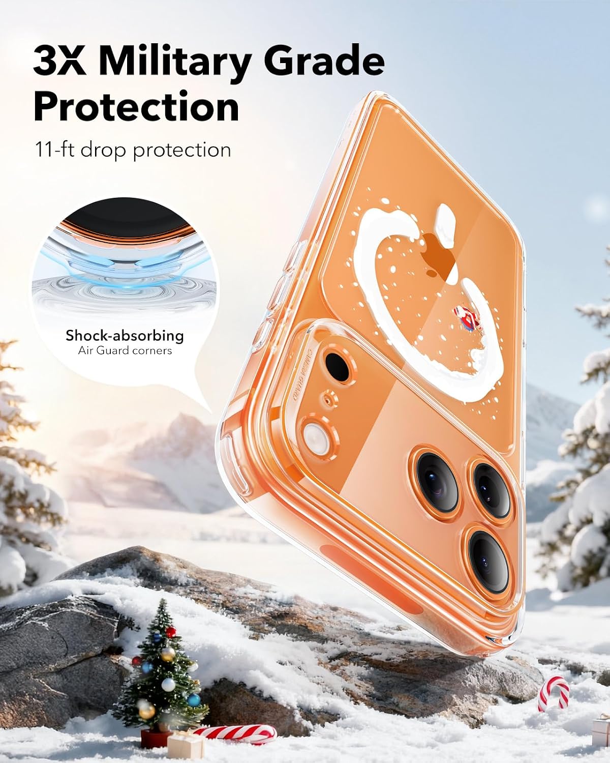71Otl8GH7-L._AC_SL1500_ ESR for iPhone 17 Pro Case, Camera Control Cover, Compatible with MagSafe, Shockproof Military-Grade Protection, Magnetic Phone Case for iPhone 17 Pro, Classic Hybrid Case, Santa Skater