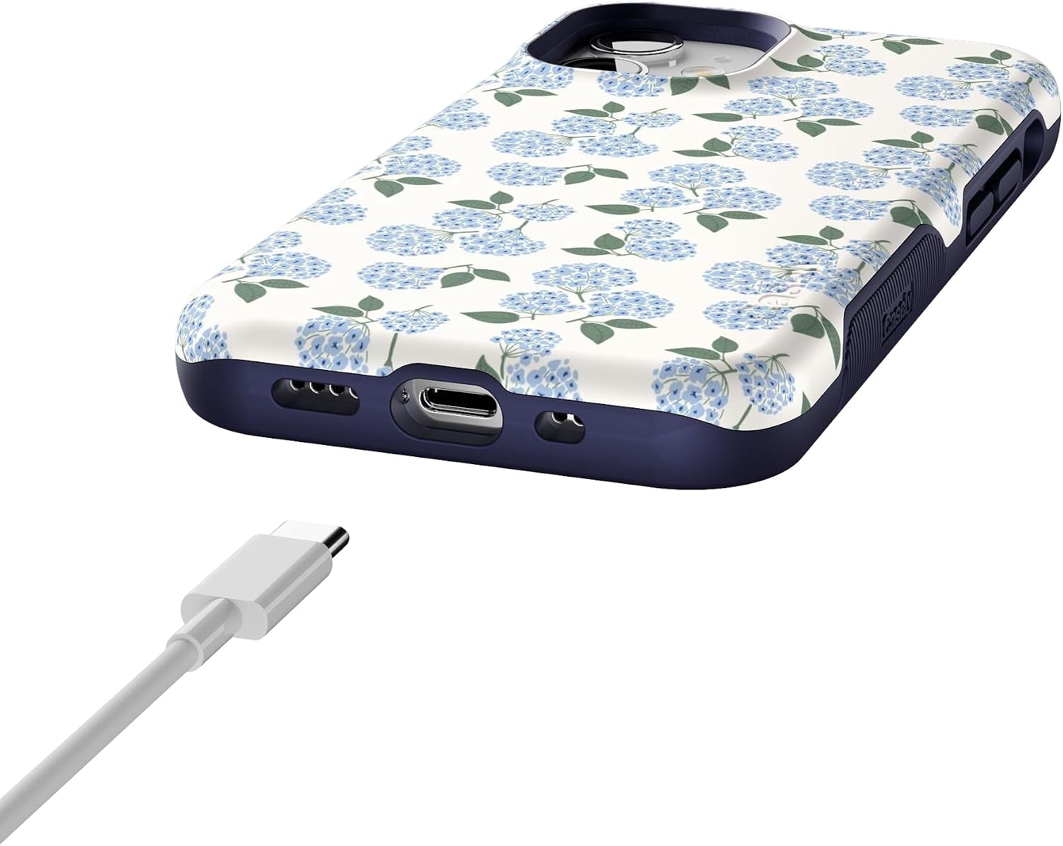 71PGCcIh5jL._AC_SL1500_ Casely iPhone 12 Mini Case | Nantucket Cottage | Blue Hydrangea | Bold Protective Design | Compatible with MagSafe