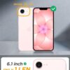 Miracase for iPhone 17e Case & iPhone 16e Case, Full-Body Phone with Built-in Glass Screen Protector, [Magnetic with MagSafe] Military Drop Proof 17 E/ 16 E Cover Bumper, Pink