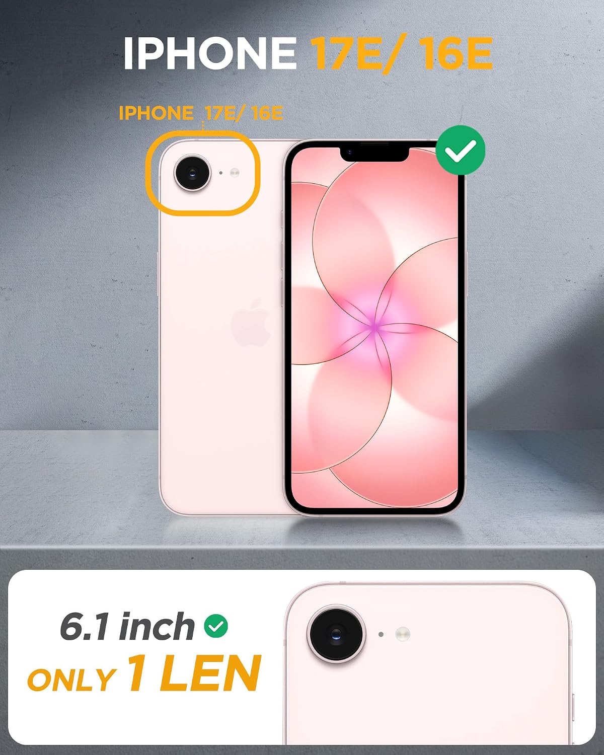 Miracase for iPhone 17e Case & iPhone 16e Case, Full-Body Phone with Built-in Glass Screen Protector, [Magnetic with MagSafe] Military Drop Proof 17 E/ 16 E Cover Bumper, Pink