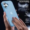 Eastinbox for iPhone 16 Case [16FT Military Grade Shockproof], Anti-Slip Anti-Scratch, Slim Translucent Frosted Matte Protective Cover, i Phone 16 Phone Case 6.1", Lightblue