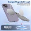 Miracase Magnetic for iPhone 13 Case, [Soft Anti-Scratch Microfiber Lining], Compatible with MagSafe, Liquid Silicone Case Shockproof Drop Protection Phone Case for 13, Lavender Gray