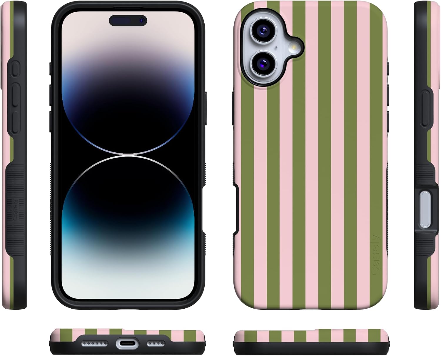 71Q4WeP7beL._AC_SL1500_ Casely iPhone 16 Case | Summer Stripes | Sunday Best | Bold Protective Design | Compatible with MagSafe
