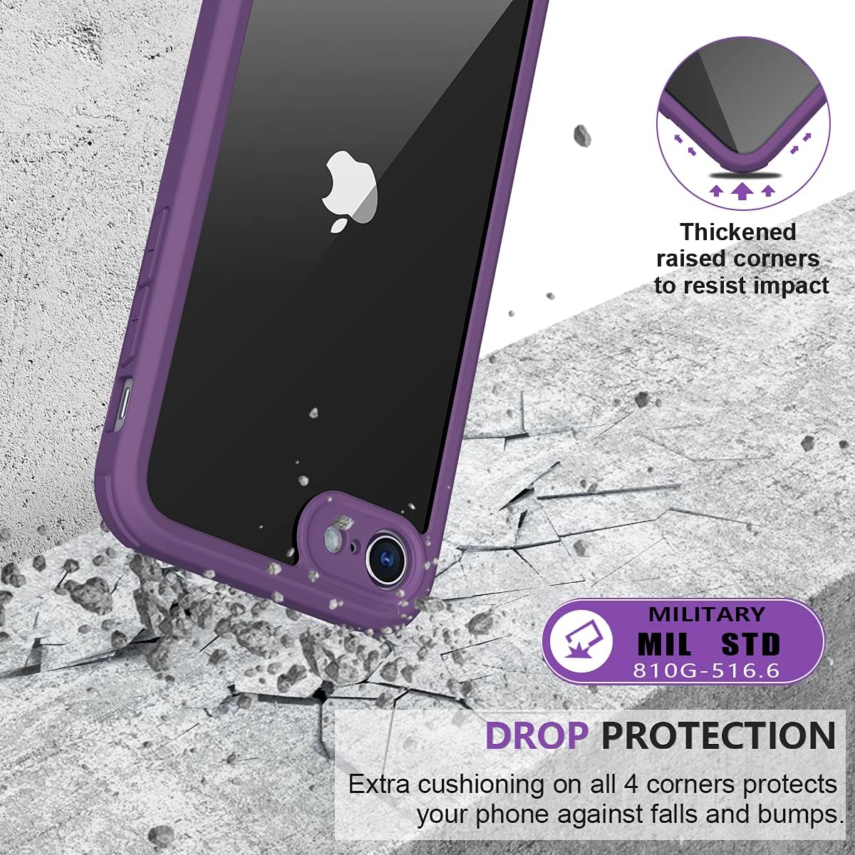 71QInepErVS._AC_SL1200_ Miracase Crossbody Phone Lanyard Cases, Clip and Go Strap for iPhone SE, Adjustable Crossbody Cell Belt with Zippered Pouch, Neck Shoulder Cell Lanyard for Women, Purple