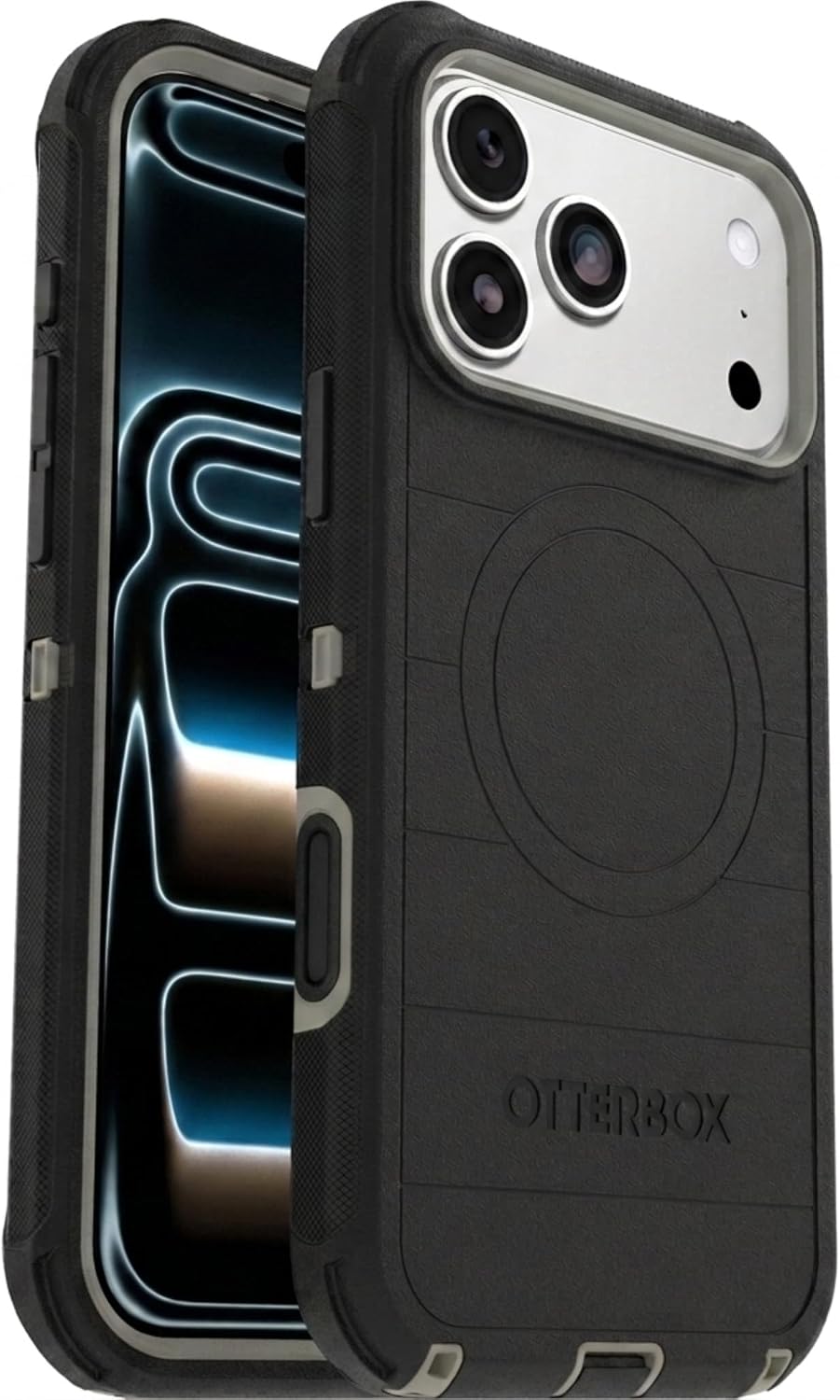71QNjiajaSL._AC_SL1500_ OtterBox iPhone 17 Pro Max (Only) - Defender Series Case - Graphite Shadow (Black & Grey) - Snaps on MagSafe - Tough - Rugged & Durable