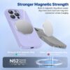 Miracase Magnetic for iPhone 15 Pro Case, [Soft Anti-Scratch Microfiber Lining], Compatible with MagSafe, Liquid Silicone Shockproof Drop Protection Phone Case for 15 Pro, Light Purple