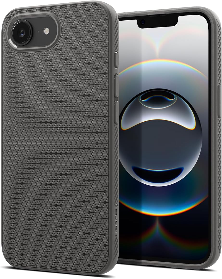 Spigen for iPhone 17e / 16e Case, Liquid Air [Military-Grade Protection] - Marble Gray | Military-Grade Protection