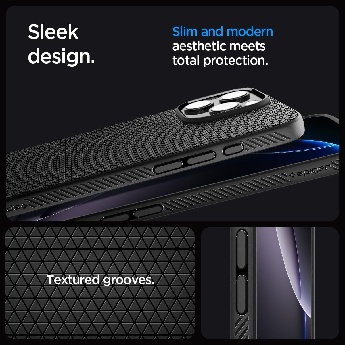 Spigen Liquid Air Designed for iPhone 16 Pro Case [NOT Compatible with MagSafe], [Military-Grade Protection] - Matte Black