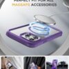 Miracase Magnetic for iPhone 13 Pro Max Case 6.7 inch, (Compatible with MagSafe) Upgrade Full-Body Clear Phone Bumper Case with Built-in 9H Tempered Glass Screen Protector, Magnetic Purple