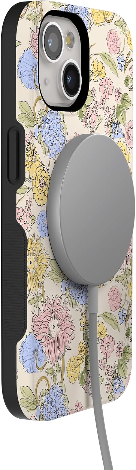 71R4lr48JqL._AC_SL1500_ Casely iPhone 15 Case | Prairie Blooms | Pastel Floral | Bold Protective Design | Compatible with MagSafe