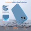 Miracase Designed for iPhone 14 Case,[Upgraded Enhanced Camera Protection],Shockproof Liquid Silicone Case with Microfiber Lining, 6.1 inch,Capri Blue