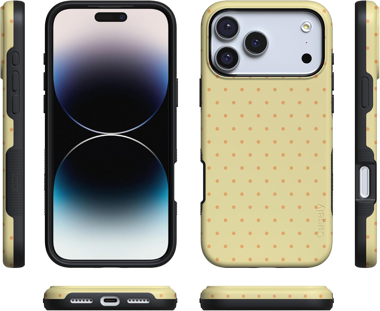 71R5vlWQPIL._AC_SL1500_ Casely iPhone 17 Pro Case | On the Dot | Yellow Polka Dot | Bold Protective Design | Compatible with MagSafe