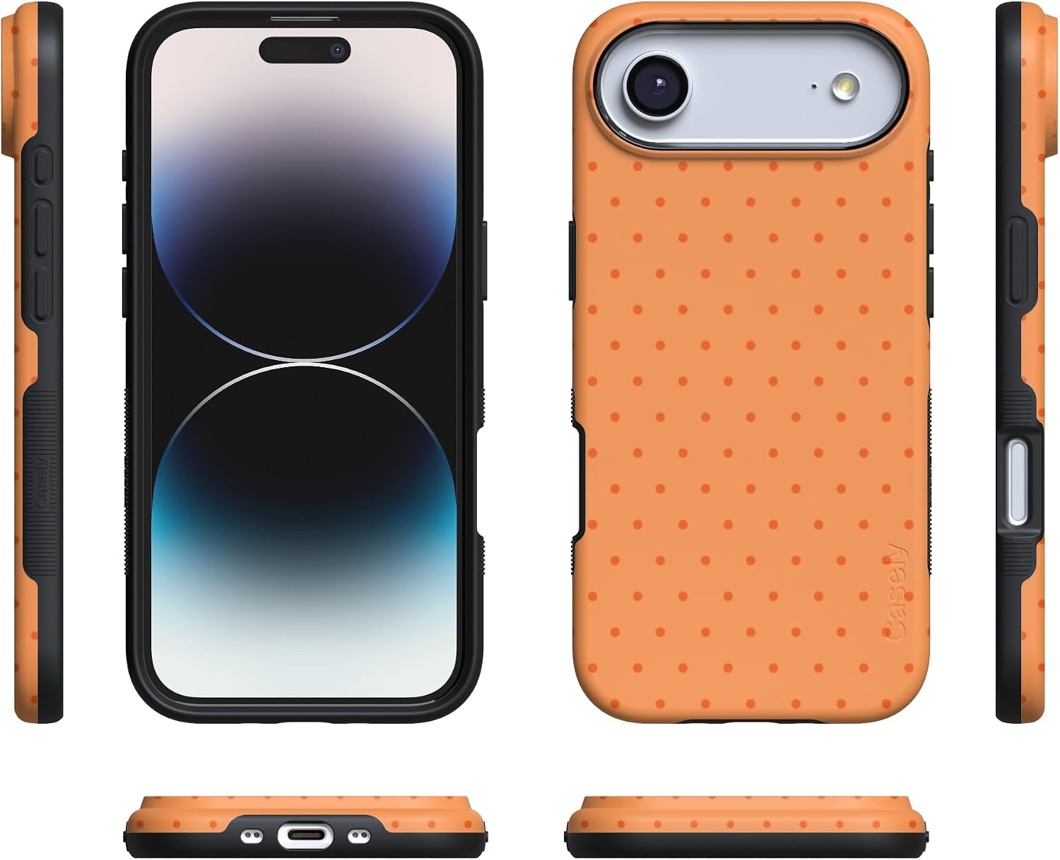 71R6QCt6ImL._AC_SL1500_ Casely iPhone 17 Air Case | On the Dot | Orange Polka Dot | Bold Protective Design | Compatible with MagSafe