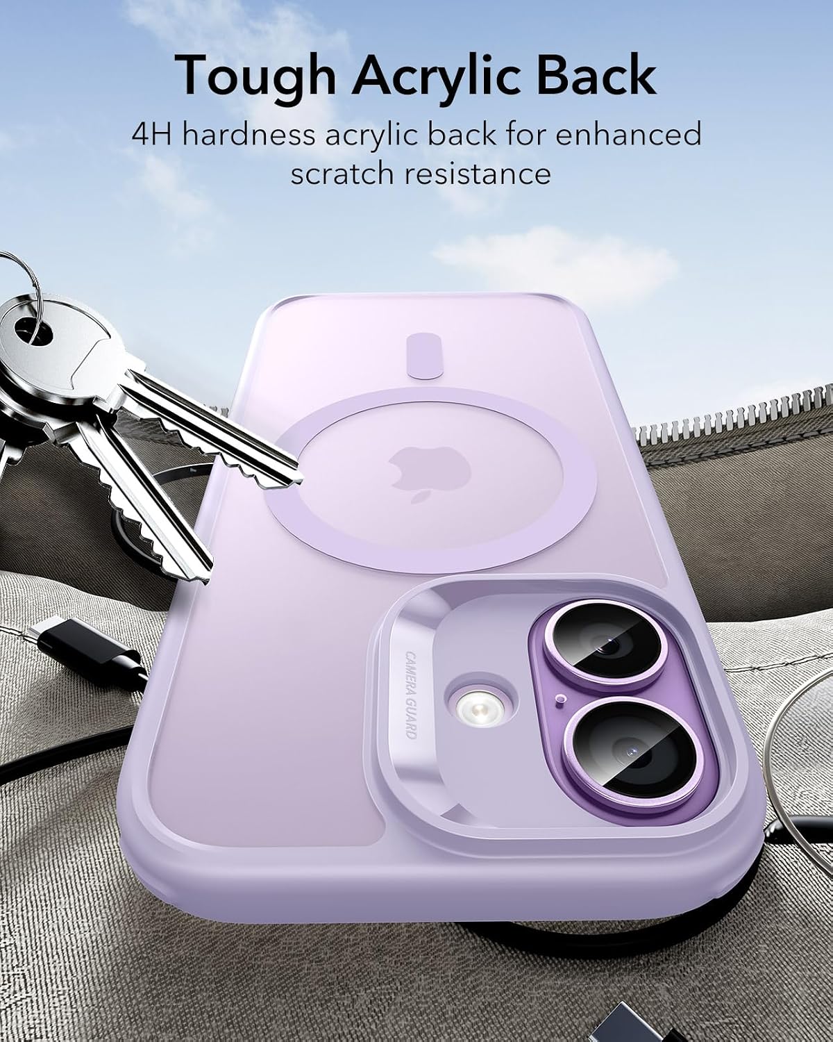 71RCIhLoIvL._AC_SL1500_ ESR for iPhone 17 Case, Camera Control Cover, Compatible with MagSafe, Shockproof Military-Grade Protection, Magnetic Phone Case for iPhone 17, Classic Hybrid Case, Frosted Light Purple