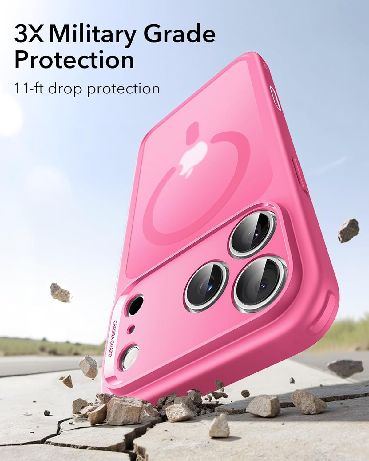 71RD8D7MoyL._AC_SL1500_ ESR for iPhone 17 Pro Case, Camera Control Cover, Compatible with MagSafe, Shockproof Military-Grade Protection, Magnetic Phone Case for iPhone 17 Pro, Classic Hybrid Case, Frosted Pink