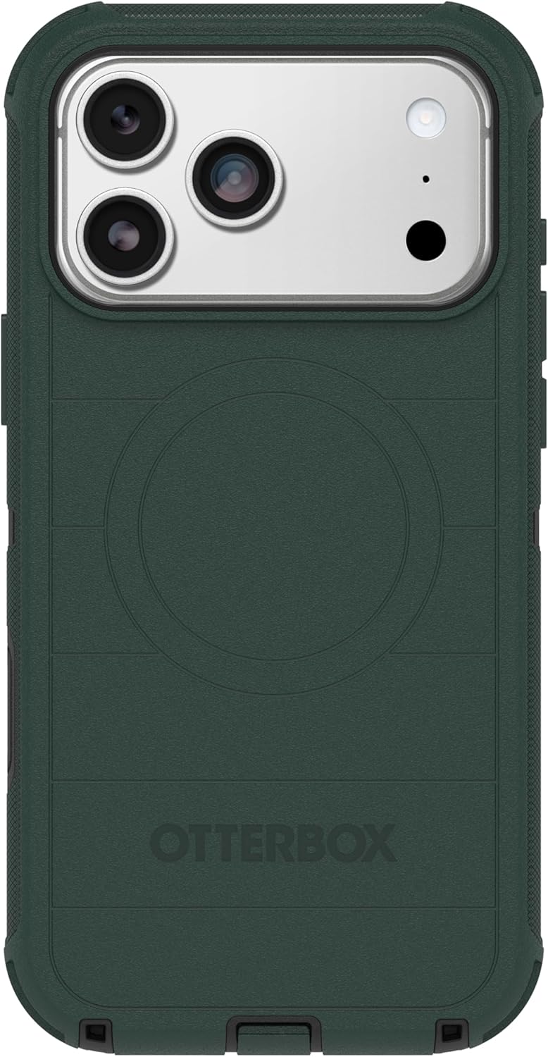 71RIoGmwaCL._AC_SL1500_ OtterBox iPhone 17 Pro Max (Only) - Defender Series Case - Roasted Cashew Mist (Green & Black) - Snaps on MagSafe - Tough - Rugged & Durable