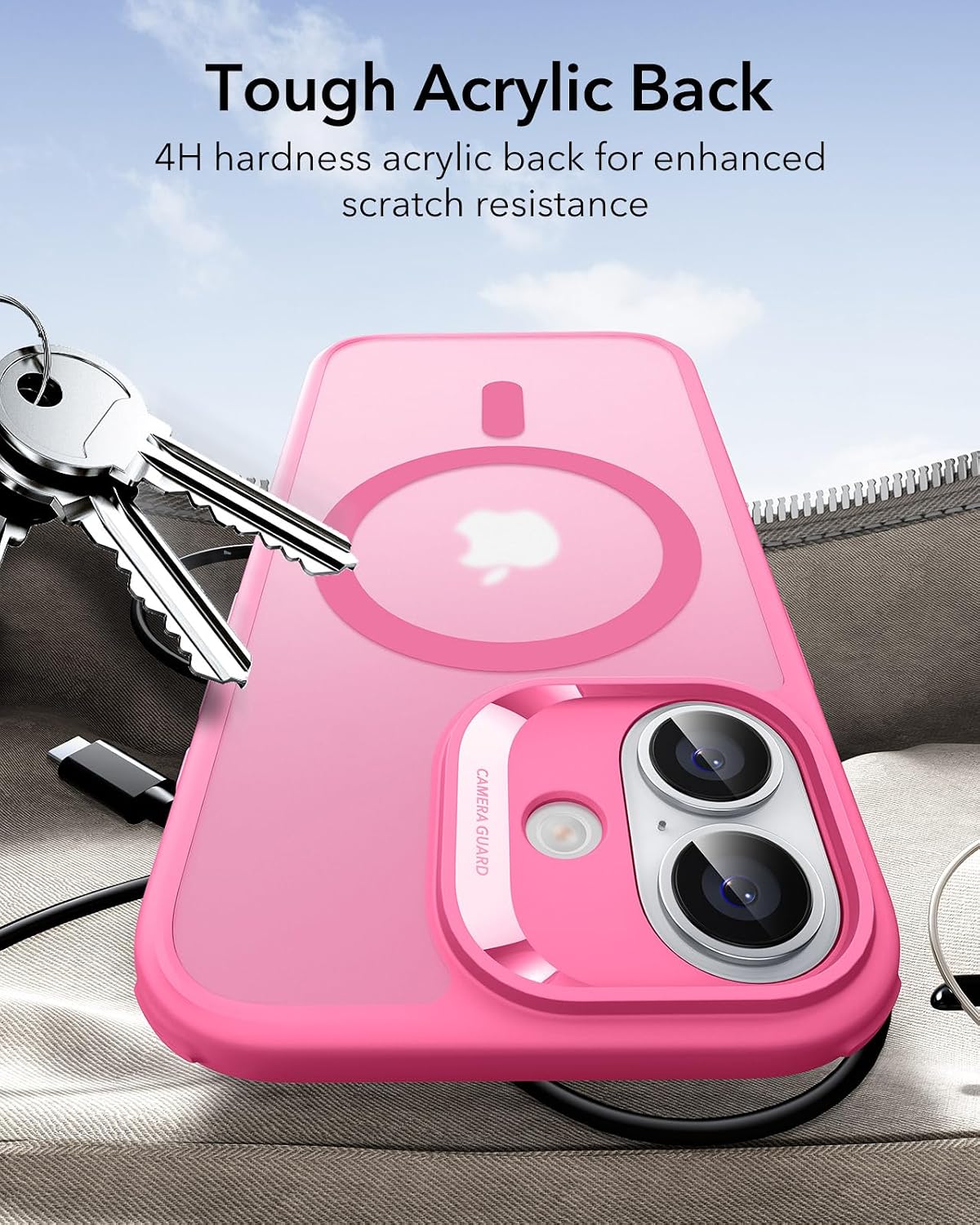 71RrBupMOGL._AC_SL1500_ ESR for iPhone 17 Case, Camera Control Cover, Compatible with MagSafe, Shockproof Military-Grade Protection, Magnetic Phone Case for iPhone 17, Classic Hybrid Case, Frosted Pink