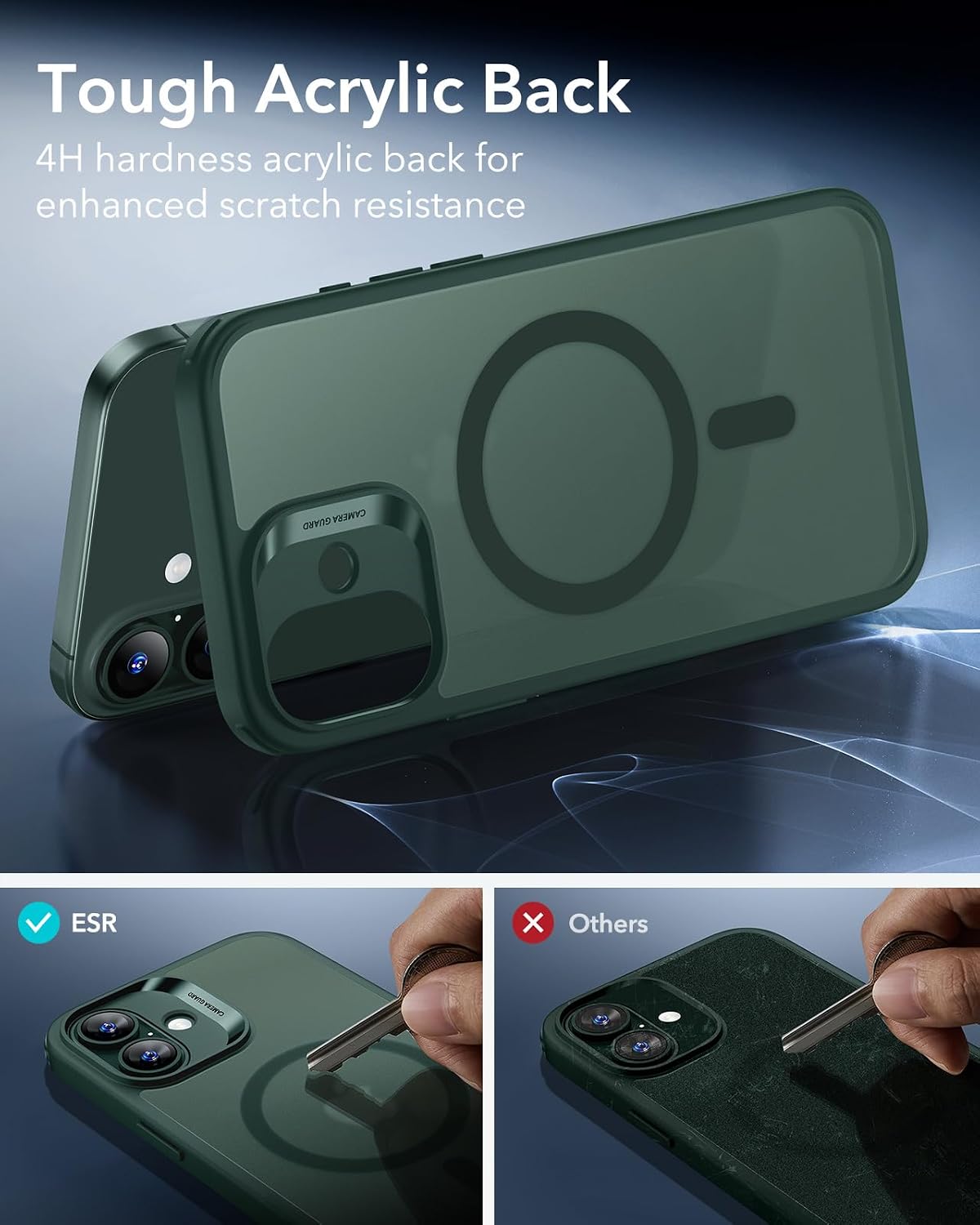 71RwJUjZfEL._AC_SL1500_ ESR for iPhone 17 Case, Camera Control Cover, Compatible with MagSafe, Shockproof Military-Grade Protection, Magnetic Phone Case for iPhone 17, Classic Hybrid Case, Frosted Green