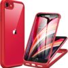 71RzFOlq3DS._AC_SL1500_ Miracase for iPhone SE Phone Case 3rd/2nd Generation 2022 2020 Full-Body with Built-in Glass Screen Protector, Heavy Duty 360° Protective Shockproof Bumper Cover for iPhone 8/SE 4.7 Inch, Red