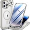 71S6B7sKqqL._AC_SL1500_ Miracase Glass Series Designed for iPhone 14 Pro Max Case 6.7 Inch, Upgrade Full-Body Magnetic Case with Built-in 9H Tempered Glass Screen Protector, with Camera Lens Protector, Magnetic Gray