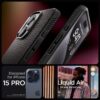 Spigen Liquid Air Designed for iPhone 15 Pro Case (2023) [Military-Grade Protection] - Matte Black