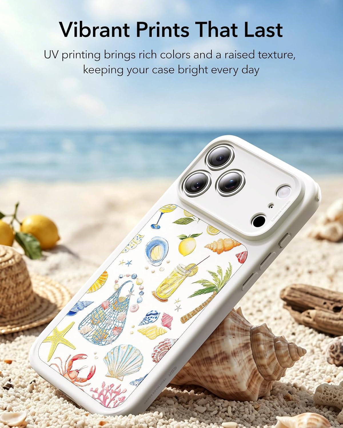 71SQ-HtN3FL._AC_SL1500_ ESR for iPhone 17 Pro Case, Camera Control Cover, Compatible with MagSafe, Shockproof Military-Grade Protection, Magnetic Case for iPhone 17 Pro, Classic Hybrid, Coastal Summer, Cream White
