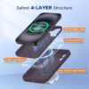 Miracase Compatible with iPhone 16 Case, [Soft Anti-Scratch Microfiber Lining], Compatible with MagSafe, Liquid Silicone Case Shockproof Drop Protection Phone Case for 16,Dark Purple