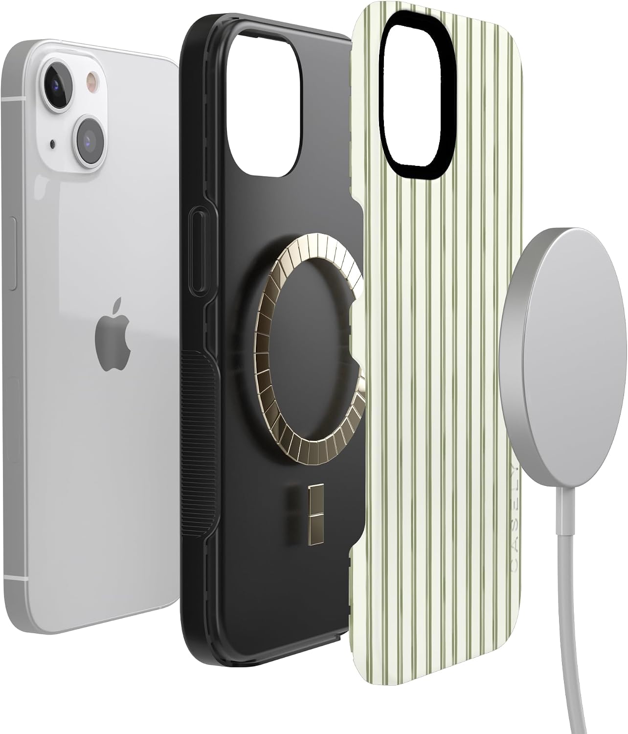 71Tlehln9zL._AC_SL1500_ Casely iPhone 13 Case | Linen Stripe | The Boyfriend Collection | Bold Protective Design | Compatible with MagSafe