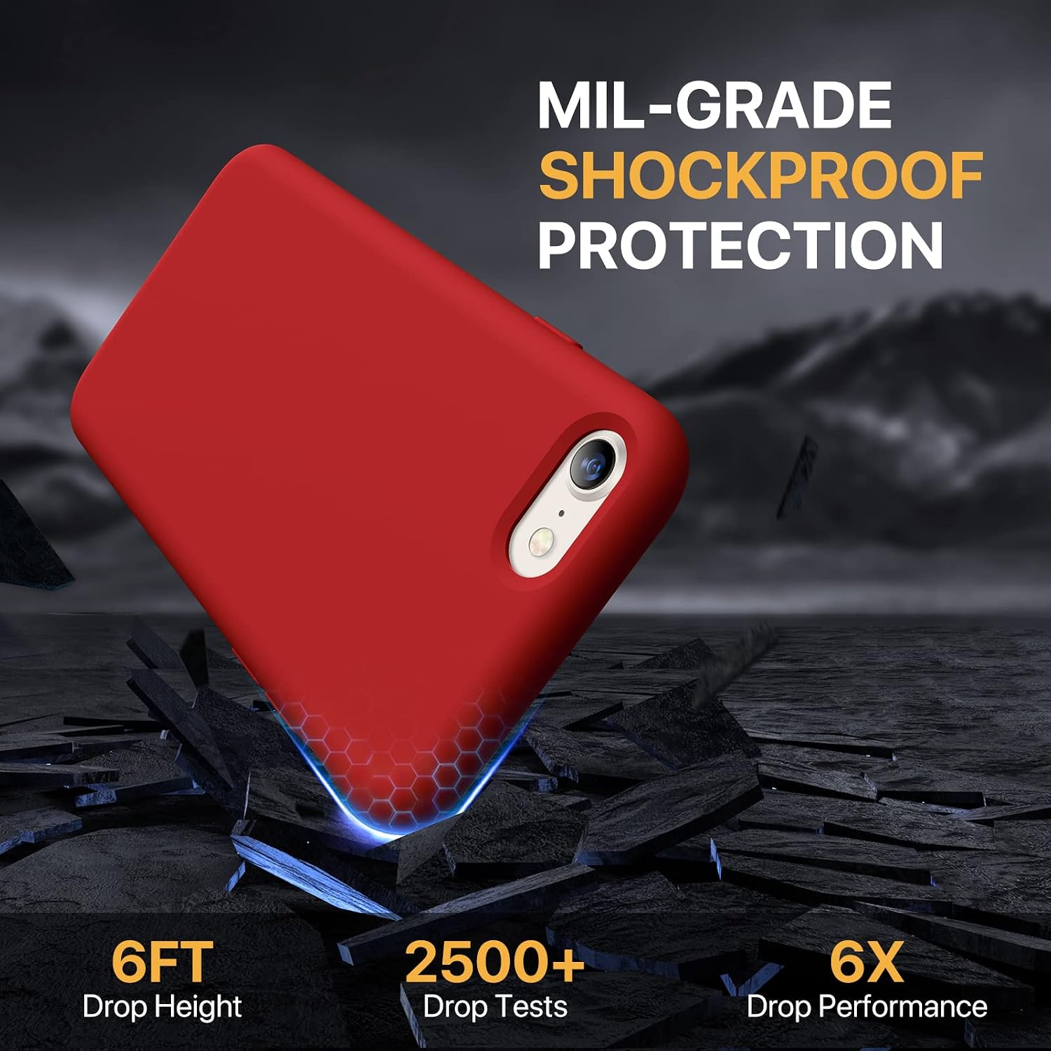 71TpNkIw6VL._AC_SL1500_ Miracase Ultra Slim Designed for iPhone SE Case 2022(3rd Gen)/iPhone SE 2020 Case(2nd Gen)/iPhone 7 Case/iPhone 8 Case with Screen Protector, Multi-Color Silicone Shockproof Phone Case(Glossy Red)