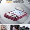 Miracase Magnetic for iPhone 17 Pro Case 6.3" [Compatible with MagSafe] Full-Body Phone Case with Built-in Glass Screen Protector & Camera Control,Drop Proof iPhone 17 Pro Cover, Deep Magenta