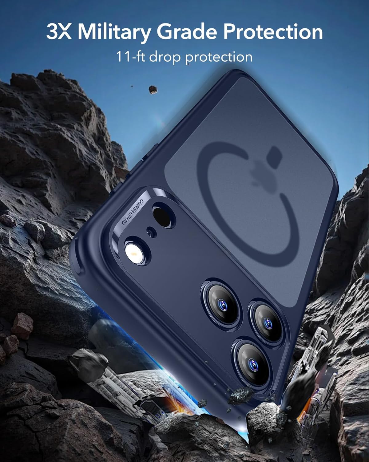 71Ty0-eZAkL._AC_SL1500_ ESR for iPhone 17 Pro Case, Camera Control Cover, Compatible with MagSafe, Shockproof Military-Grade Protection, Magnetic Phone Case for iPhone 17 Pro, Classic Hybrid Case, Frosted Blue