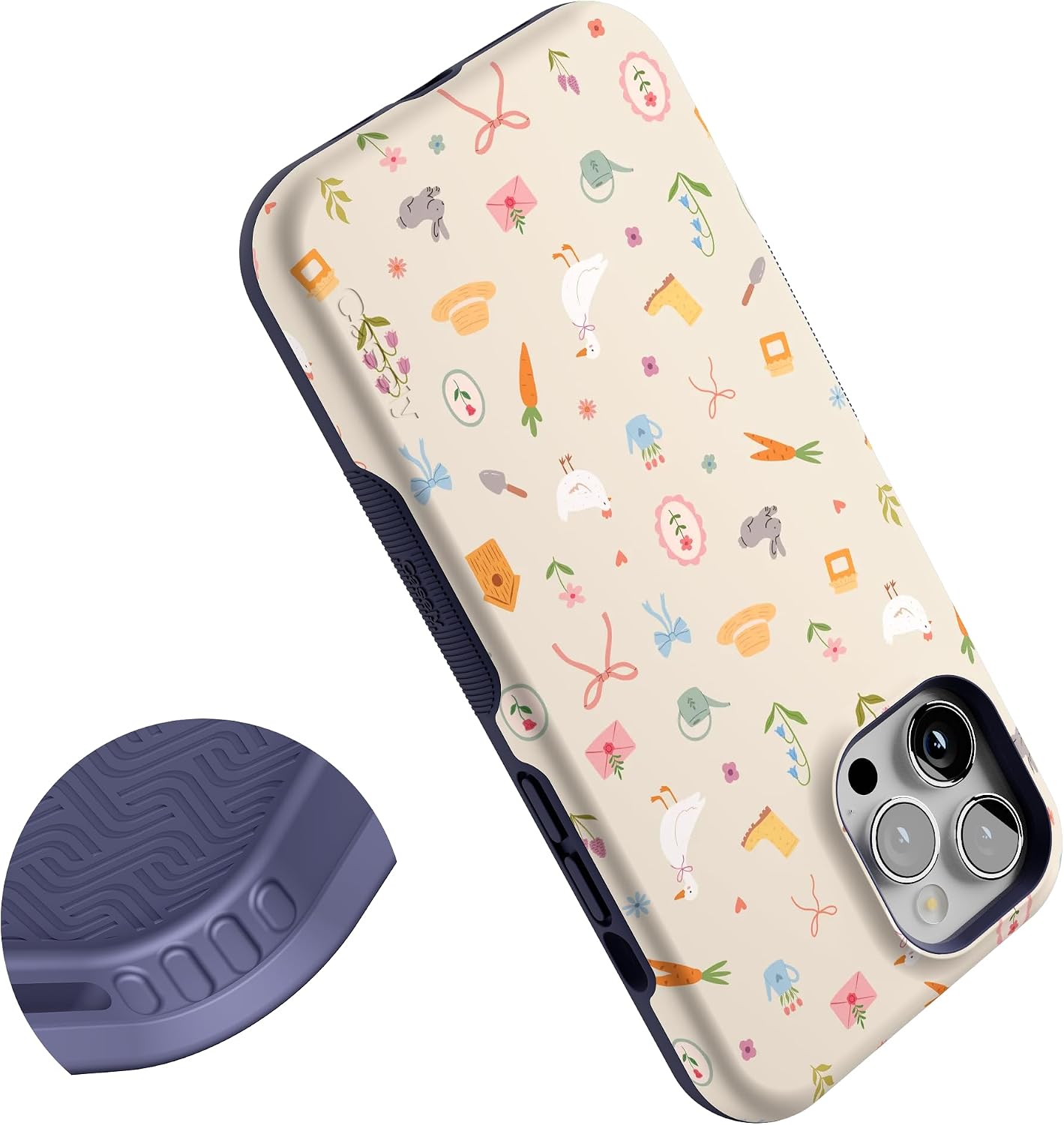 71U8xIy9WKL._AC_SL1500_ Casely iPhone 12 Pro Max Case | Hoppy Garden | Spring Things | Bold Protective Design | Compatible with MagSafe