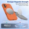 Miracase Compatible with iPhone 16 Case, [Soft Anti-Scratch Microfiber Lining], Compatible with MagSafe, Liquid Silicone Case Shockproof Drop Protection Phone Case for 16,Orange