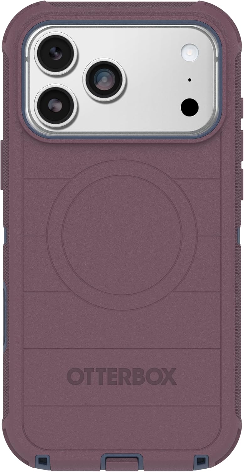 71UciWlafAL._AC_SL1500_ OtterBox iPhone 17 Pro Max (Only) - Defender Series Case - Tulipwood Glow (Purple & Blue) - Snaps on MagSafe - Tough - Rugged & Durable