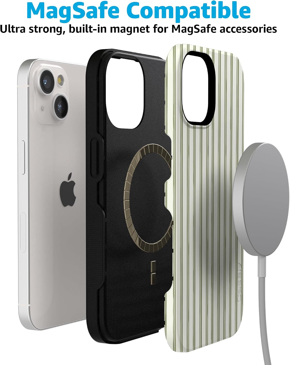 71Uk2CkvsxL._AC_SL1500_ Casely iPhone 15 Case | Linen Stripe | The Boyfriend Collection | Bold Protective Design | Compatible with MagSafe