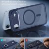 71Uv9XBphoL._AC_SL1500_ ESR for iPhone Air Case, Camera Control Cover, Compatible with MagSafe, Shockproof Military-Grade Protection, Magnetic Phone Case for iPhone Air, Classic Hybrid Case, Frosted Blue