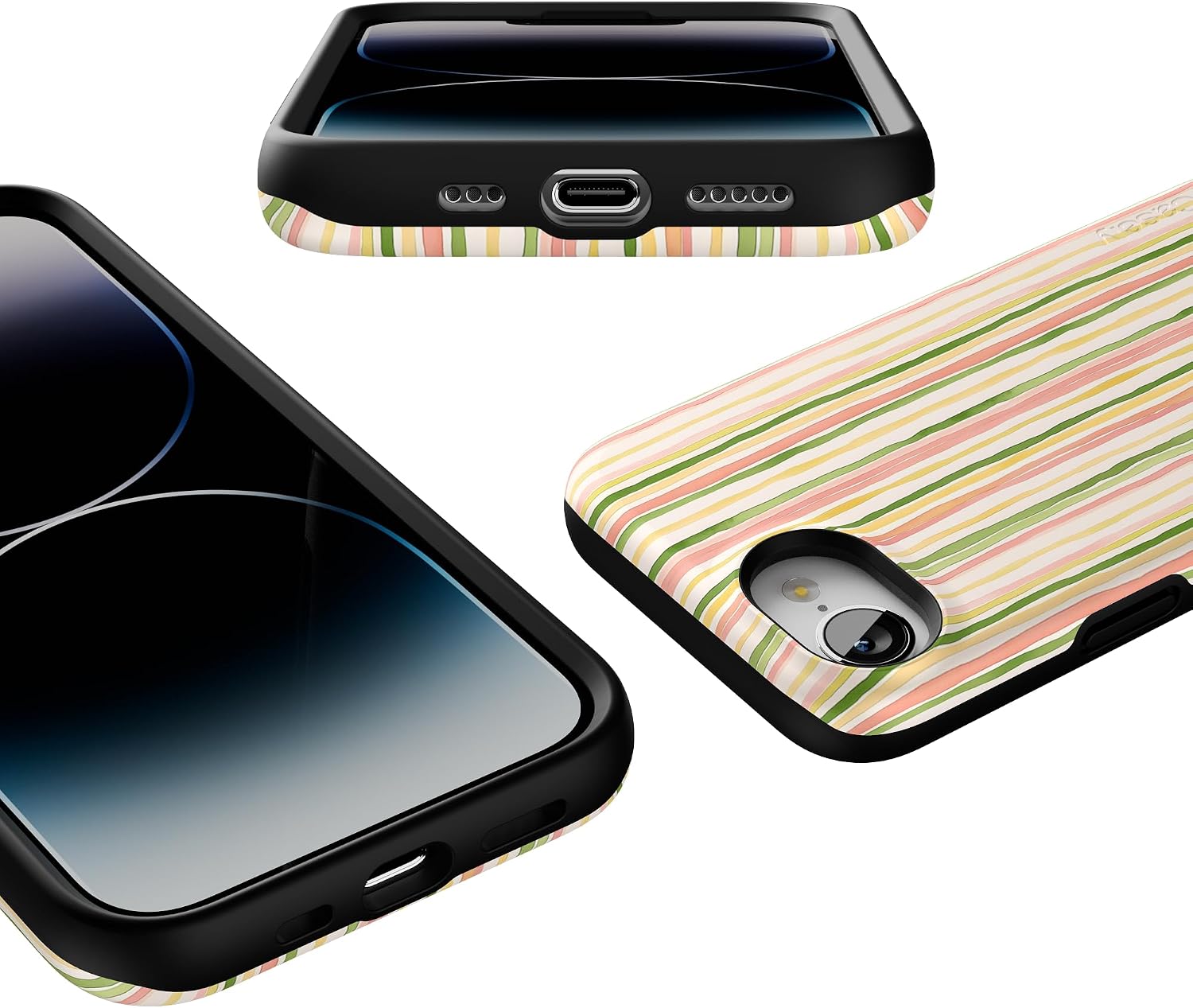 71V35gfFTaL._AC_SL1500_ Casely iPhone 17e Case | Sweet Stripes | Rainbow Pastel | Bold Protective Design | Compatible with MagSafe