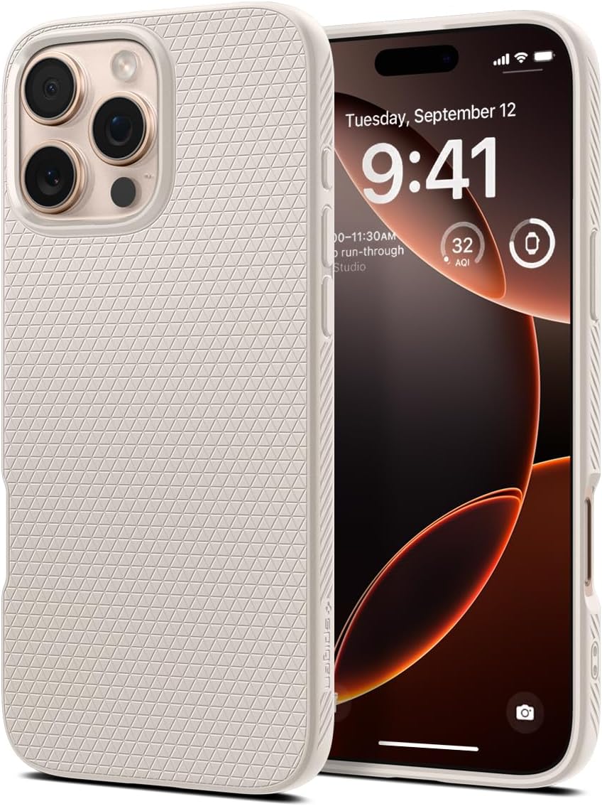 Spigen Liquid Air Designed for iPhone 16 Pro Case [NOT Compatible with MagSafe], [Military-Grade Protection] - Natural Titanium