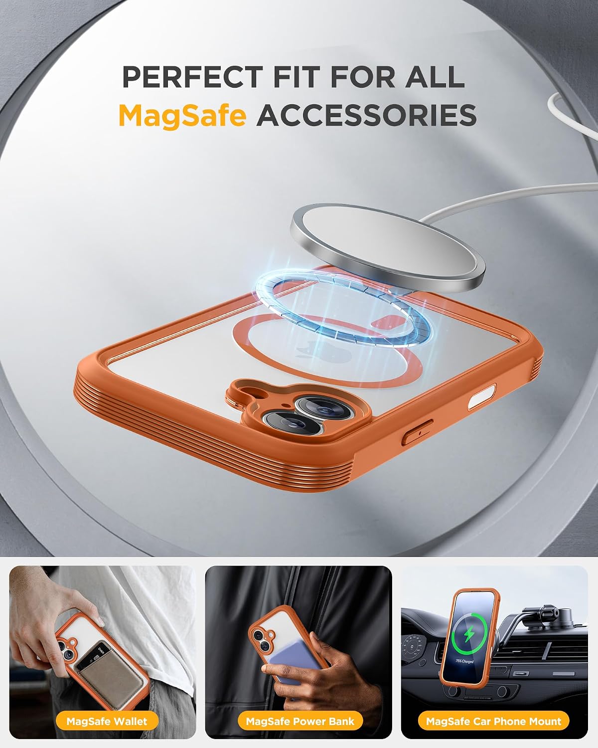71VOgUsAHBL._AC_SL1500_ Miracase for iPhone 17 Case 6.3'', Full-Body Military Grade Drop Protection Outdoor Phone case with Built-in Glass Screen &Camera Control,Easy Installation,No Gap,Compatible with MagSafe, Orange
