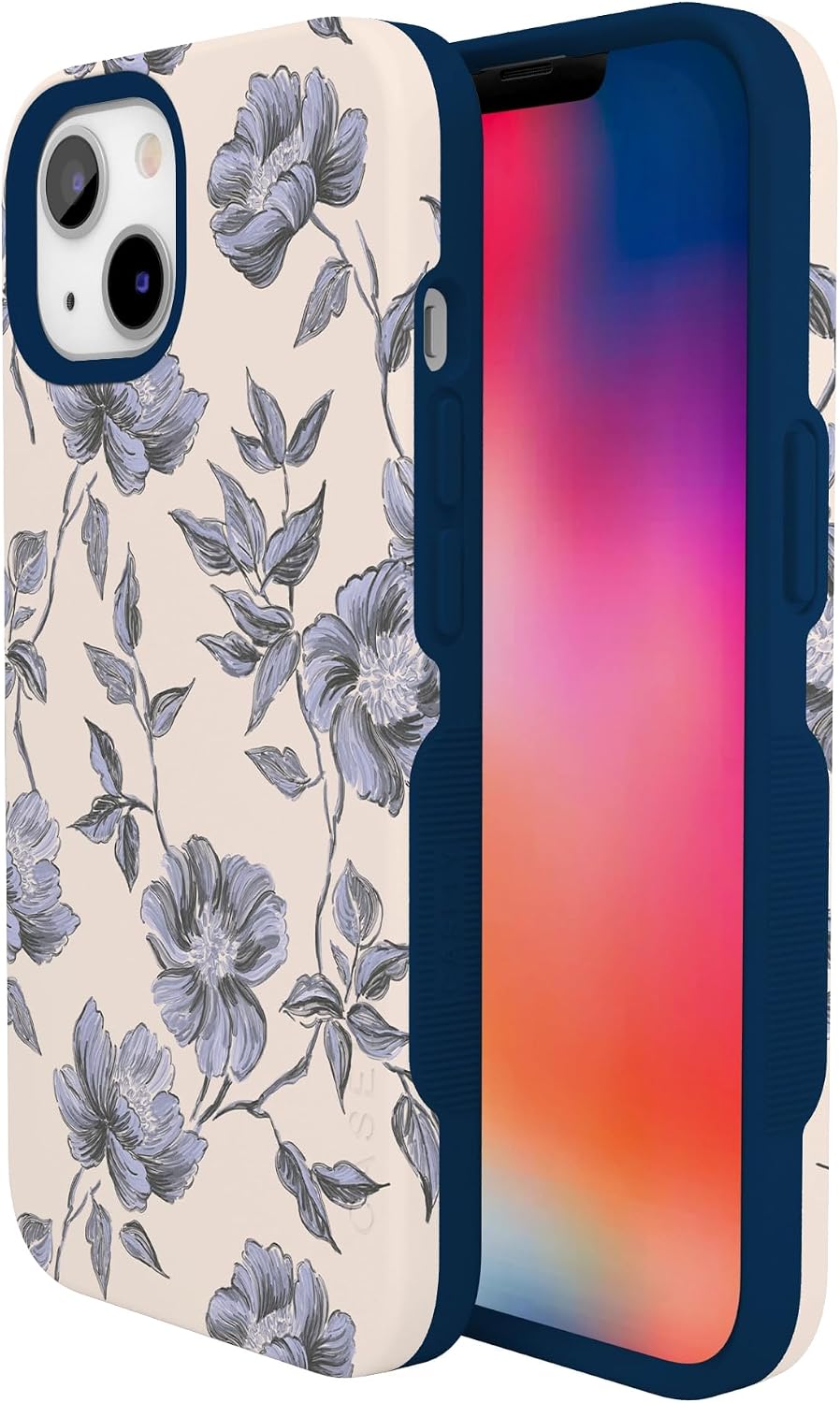 71Vl6Ph-qxL._AC_SL1500_ Casely iPhone 13 Case | Ink & Iris | Vintage Floral | Bold Protective Design | Compatible with MagSafe