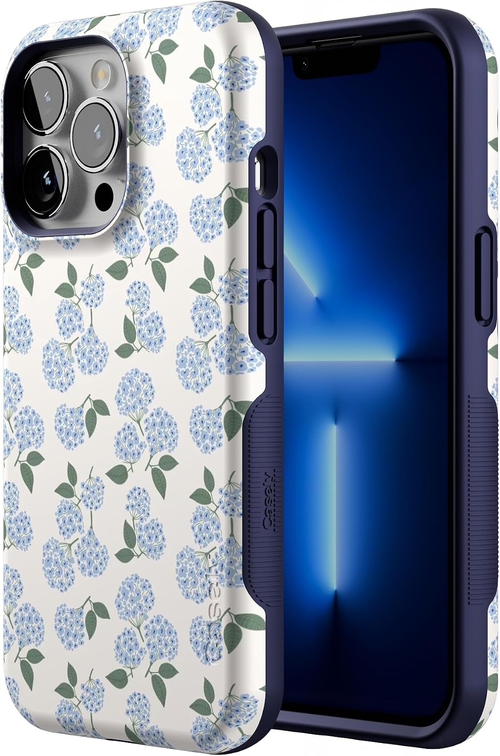 71Vm4JWlYeL._AC_SL1500_ Casely iPhone 13 Pro Case | Nantucket Cottage | Blue Hydrangea | Bold Protective Design | Compatible with MagSafe