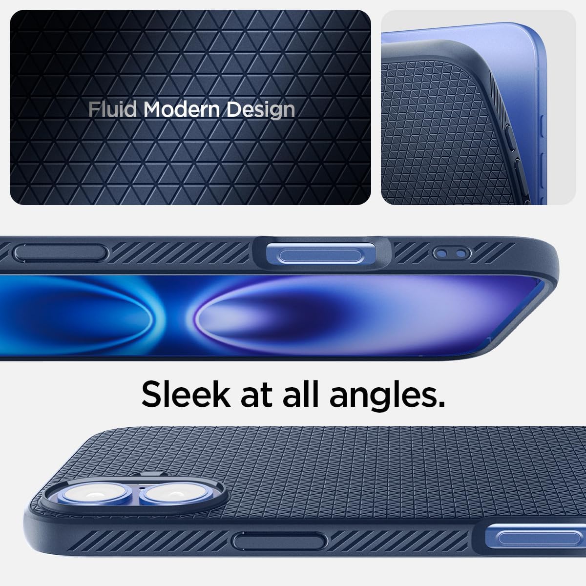 Spigen Liquid Air Designed for iPhone 16 Case [NOT Compatible with MagSafe], [Military-Grade Protection] - Navy Blue | NOT Compatible with MagSafe