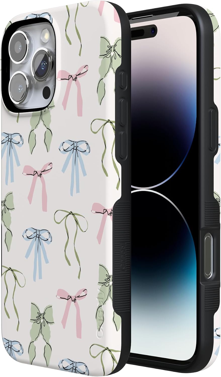 71WEMd4pFsL._AC_SL1500_ Casely iPhone 16 Pro Case | Whimsy Girlie | Pastel Bows | Bold Protective Design | Compatible with MagSafe