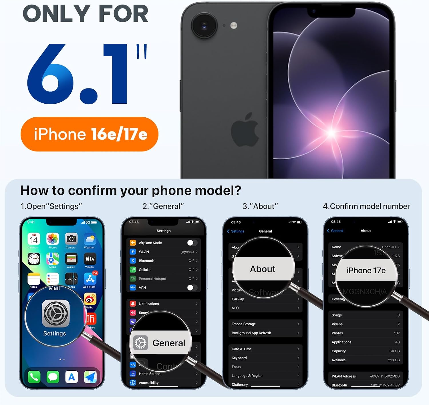 Miracase Magnetic for iPhone 17e Case & iPhone 16e Case, [Soft Anti-Scratch Microfiber Lining], Compatible with MagSafe, Silicone Shockproof Protection Phone Case for iPhone 17e/16e, Blue