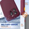 Miracase Magnetic for iPhone 15 Pro Max Case, [Soft Anti-Scratch Microfiber Lining], Compatible with MagSafe, Liquid Silicone Case Shockproof Drop Protection Phone Case for 15 ProMax, Wine Red