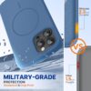 Miracase Magnetic for iPhone 13 Pro Max Case, [Soft Anti-Scratch Microfiber Lining], Compatible with MagSafe, Liquid Silicone Shockproof Drop Protection Phone Case for 13 Pro Max, Glass Blue