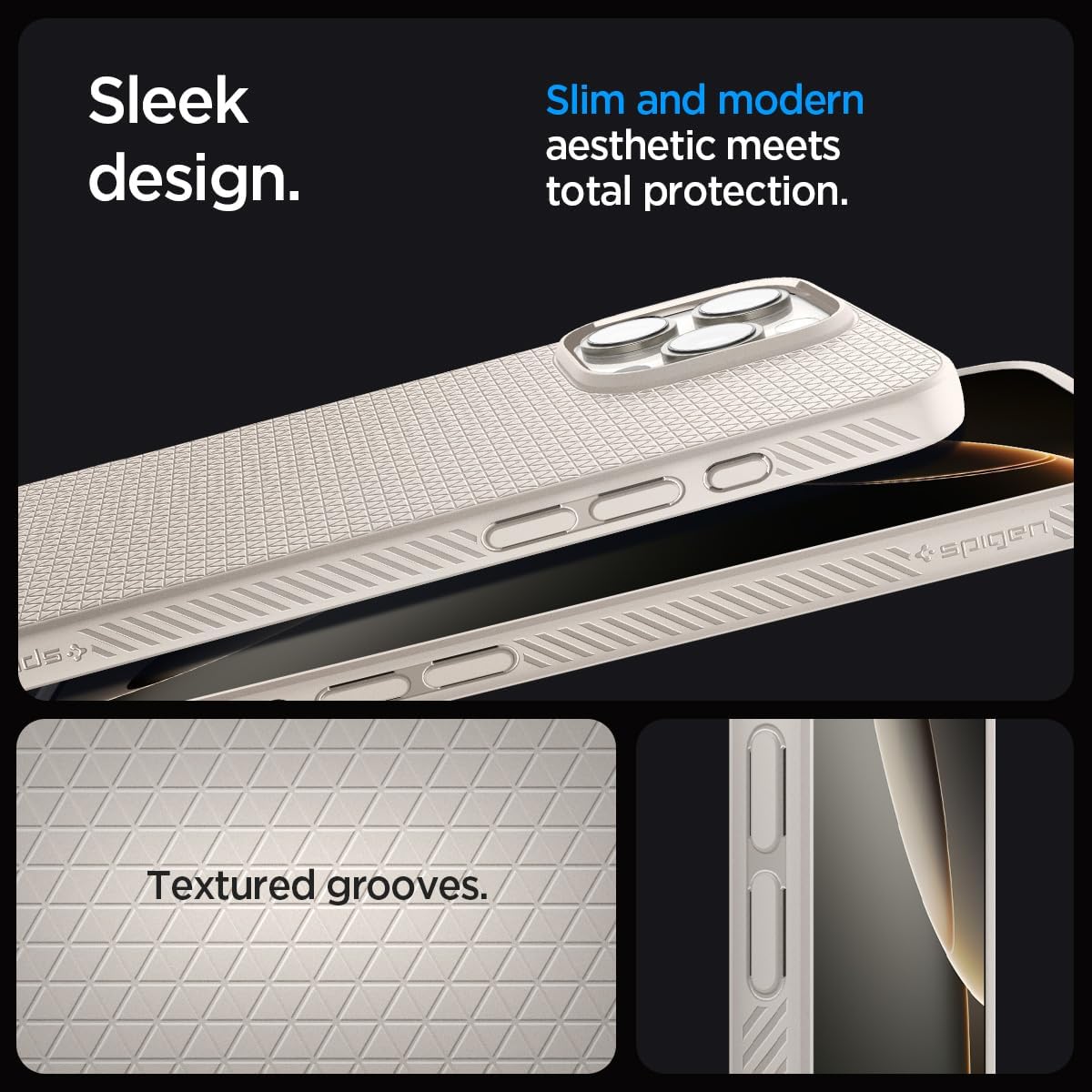 Spigen Liquid Air Designed for iPhone 16 Pro Case [NOT Compatible with MagSafe], [Military-Grade Protection] - Natural Titanium
